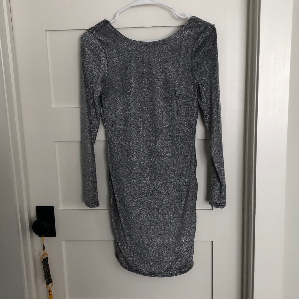 Shiny backless bodycon dress